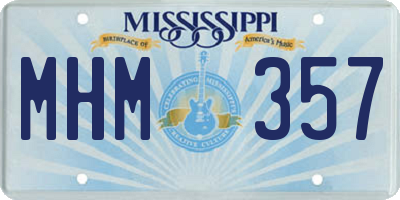 MS license plate MHM357