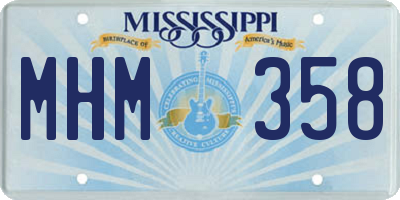 MS license plate MHM358