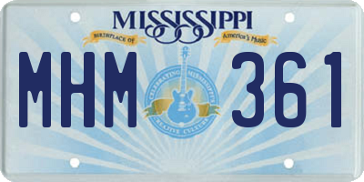 MS license plate MHM361