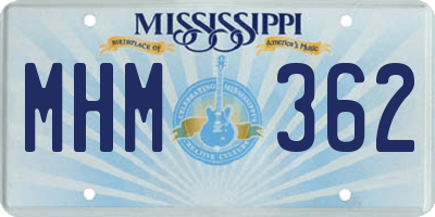 MS license plate MHM362