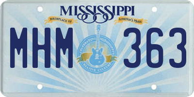 MS license plate MHM363