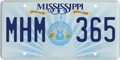 MS license plate MHM365