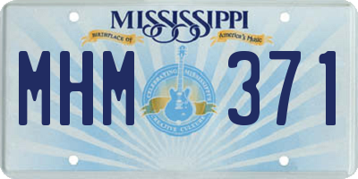 MS license plate MHM371