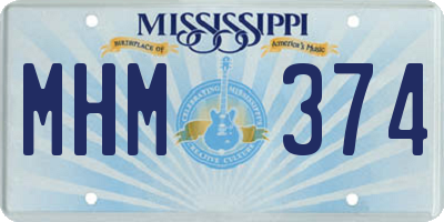 MS license plate MHM374