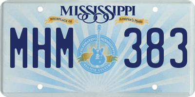 MS license plate MHM383