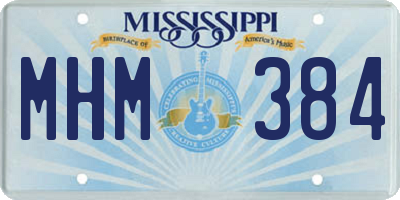 MS license plate MHM384