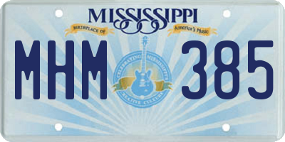 MS license plate MHM385