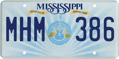 MS license plate MHM386