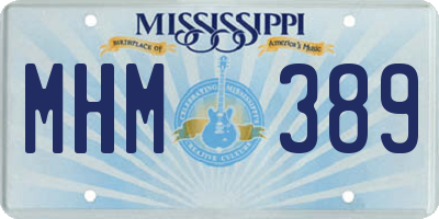 MS license plate MHM389