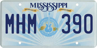 MS license plate MHM390