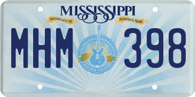 MS license plate MHM398