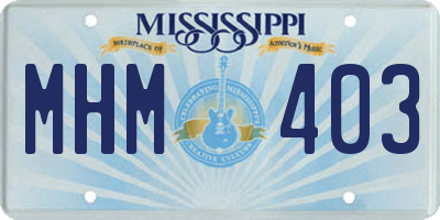 MS license plate MHM403