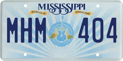 MS license plate MHM404