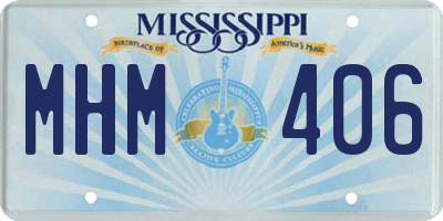 MS license plate MHM406