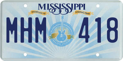 MS license plate MHM418