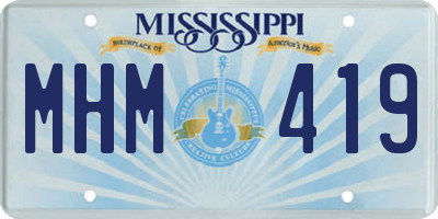 MS license plate MHM419