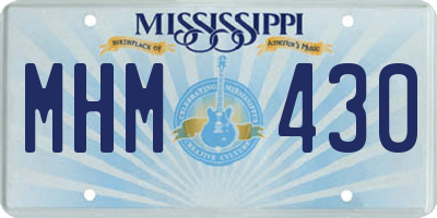 MS license plate MHM430