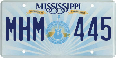MS license plate MHM445