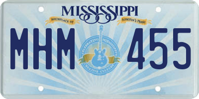 MS license plate MHM455
