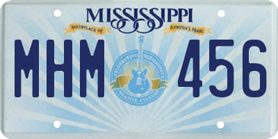 MS license plate MHM456