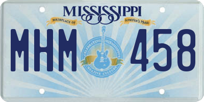 MS license plate MHM458