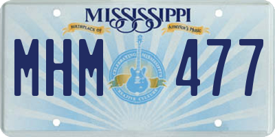MS license plate MHM477
