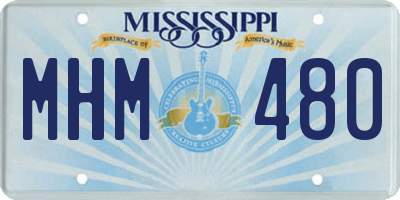 MS license plate MHM480