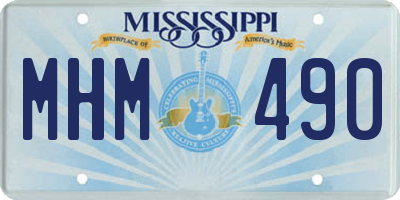 MS license plate MHM490