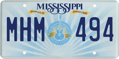 MS license plate MHM494