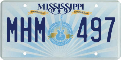 MS license plate MHM497