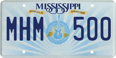 MS license plate MHM500