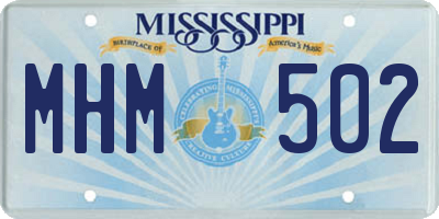 MS license plate MHM502