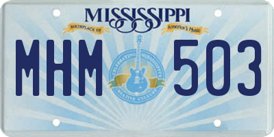 MS license plate MHM503