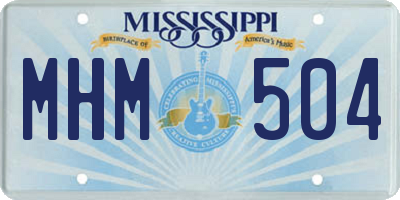 MS license plate MHM504