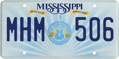 MS license plate MHM506