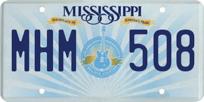 MS license plate MHM508