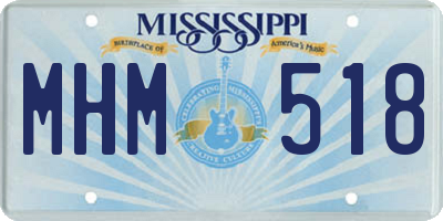 MS license plate MHM518