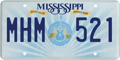 MS license plate MHM521
