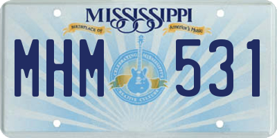 MS license plate MHM531