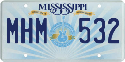 MS license plate MHM532