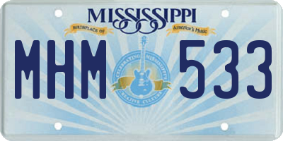 MS license plate MHM533