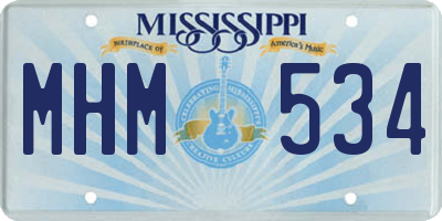 MS license plate MHM534