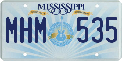 MS license plate MHM535