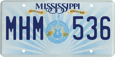 MS license plate MHM536