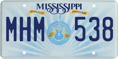 MS license plate MHM538