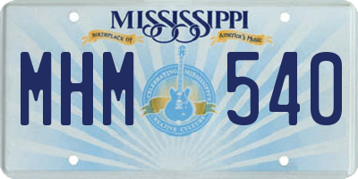 MS license plate MHM540