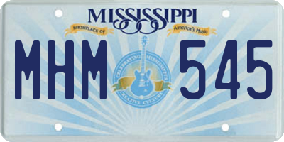 MS license plate MHM545