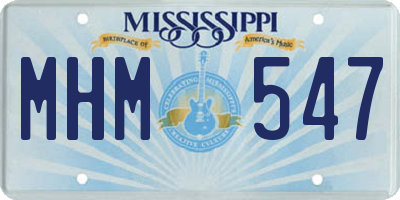 MS license plate MHM547