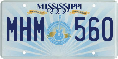 MS license plate MHM560