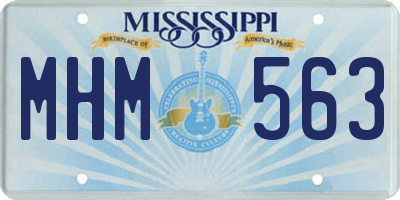 MS license plate MHM563